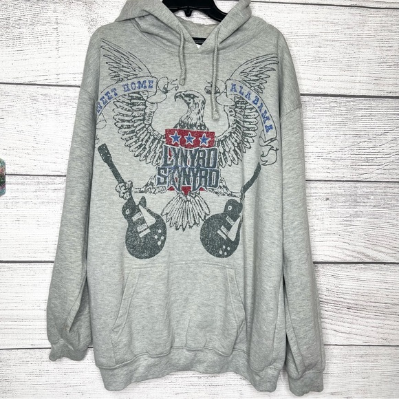Lynyrd Skynyrd Gray Hoodie Sweatshirt Men’s Size XXL Winterland Classic Rock - Picture 10 of 10